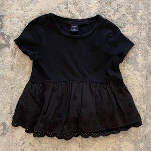 Girls Gap black eyelet top
